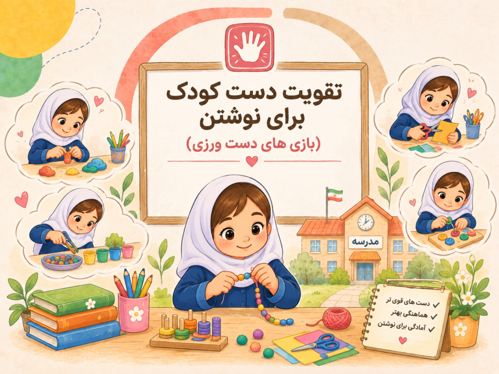 تقویت دست کودک برای نوشتن و آماده شدن برای کلاس اول